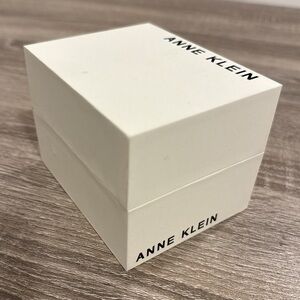 Anne Klein Cream Watch Box with Black Logo